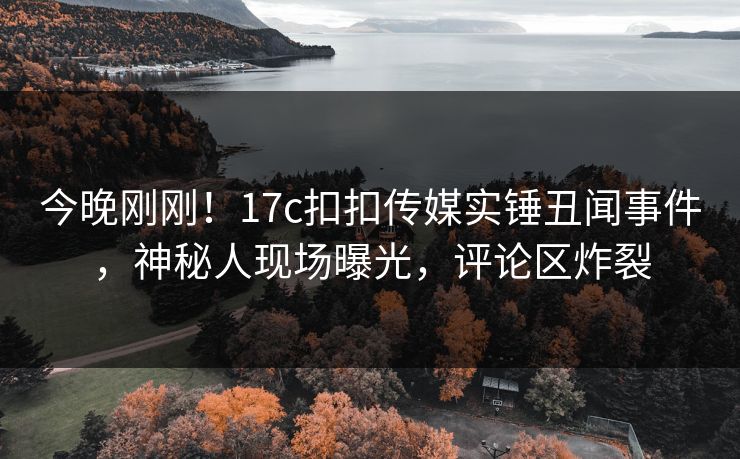 今晚刚刚！17c扣扣传媒实锤丑闻事件，神秘人现场曝光，评论区炸裂