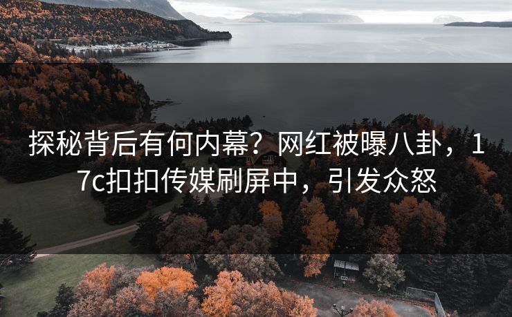 探秘背后有何内幕？网红被曝八卦，17c扣扣传媒刷屏中，引发众怒