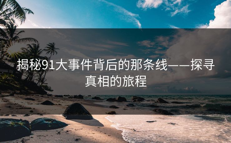 揭秘91大事件背后的那条线——探寻真相的旅程